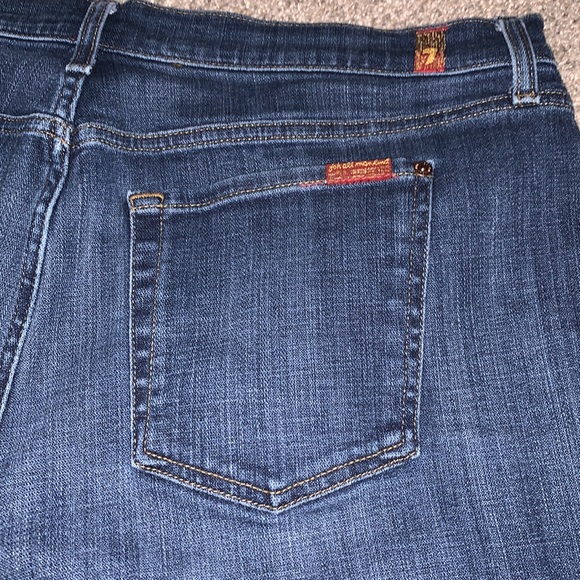 7 For All Mankind Mid Rise Roll Cuff Denim Shorts 32 Broken Twill Vanity - Picture 5 of 7